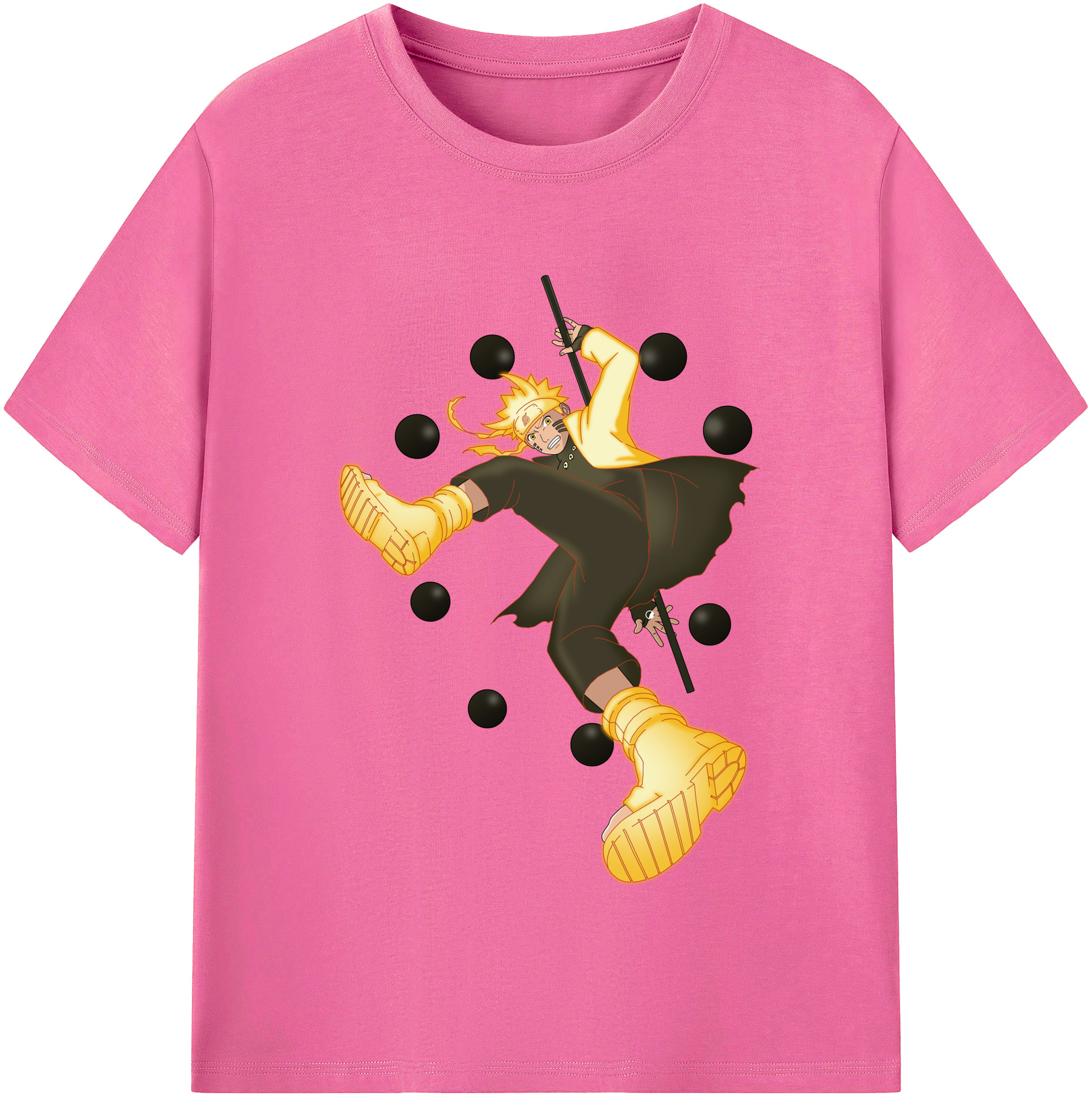（画像用） NARUTO -ナルト- うずまき ナルト Uzumaki Naruto レディースカジュアルプリントTシャツ（綿100％）